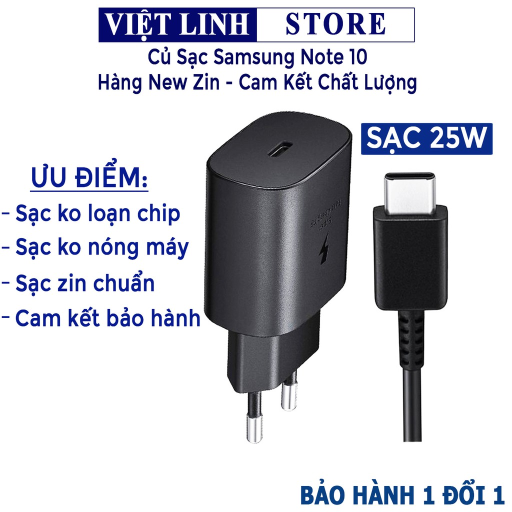 Củ sạc nhanh Samsung chính hãng - củ zin sần dành cho Note 10/Note10+ - 25W - Việt Linh Store