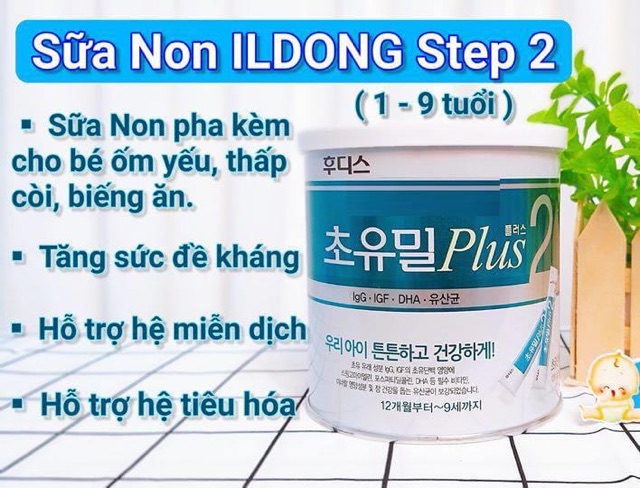 [ 9/2023] Sữa non ildong plus số 1, số 2 hộp 100 gói