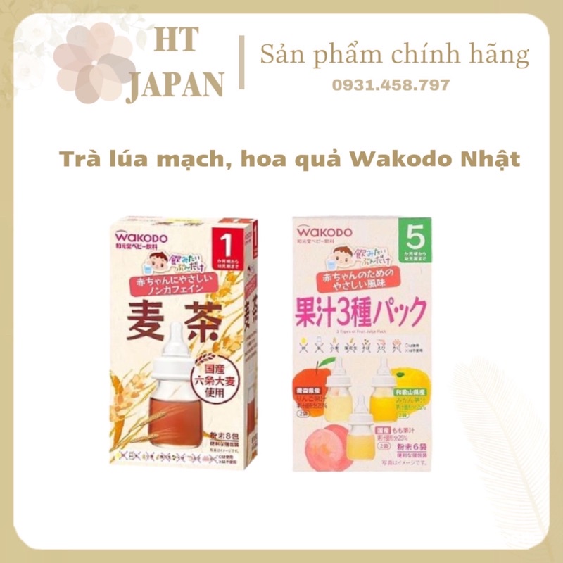 Trà hoa quả, Lúa mạch Wakodo Nhật Bản cho bé từ 5 tháng tuổi