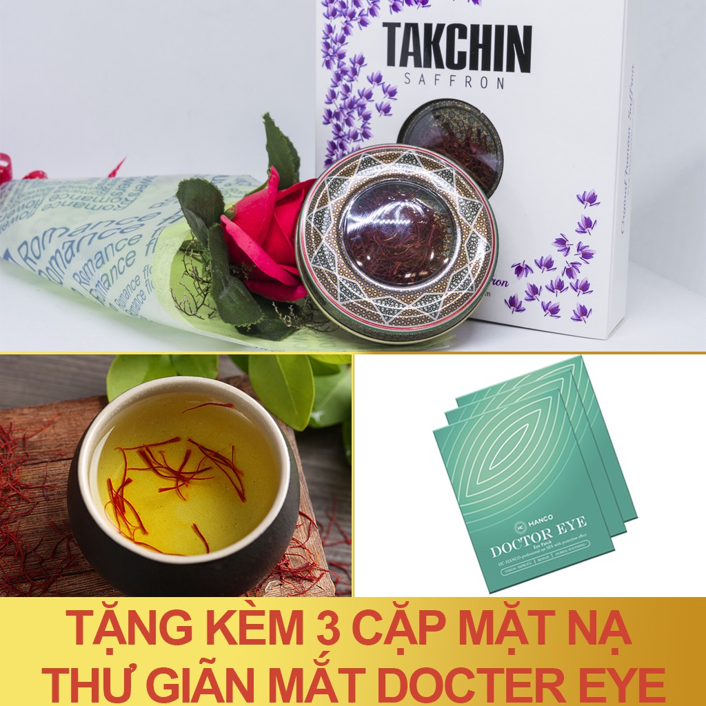 [QÙA TẶNG CHO SỨC KHỎE] 1gr Nhụy Hoa Nghệ Tậy TAKCHIN SAFFRON + 3 cặp Mặt Nạ Mắt DOCTOR EYE