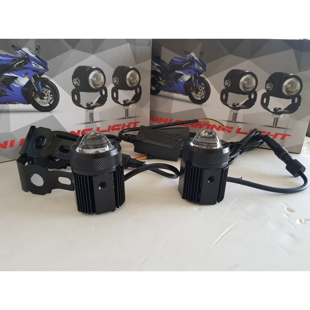 Bi Led mini trợ sáng. lắp oto xe máy. pha trắng cos vàng