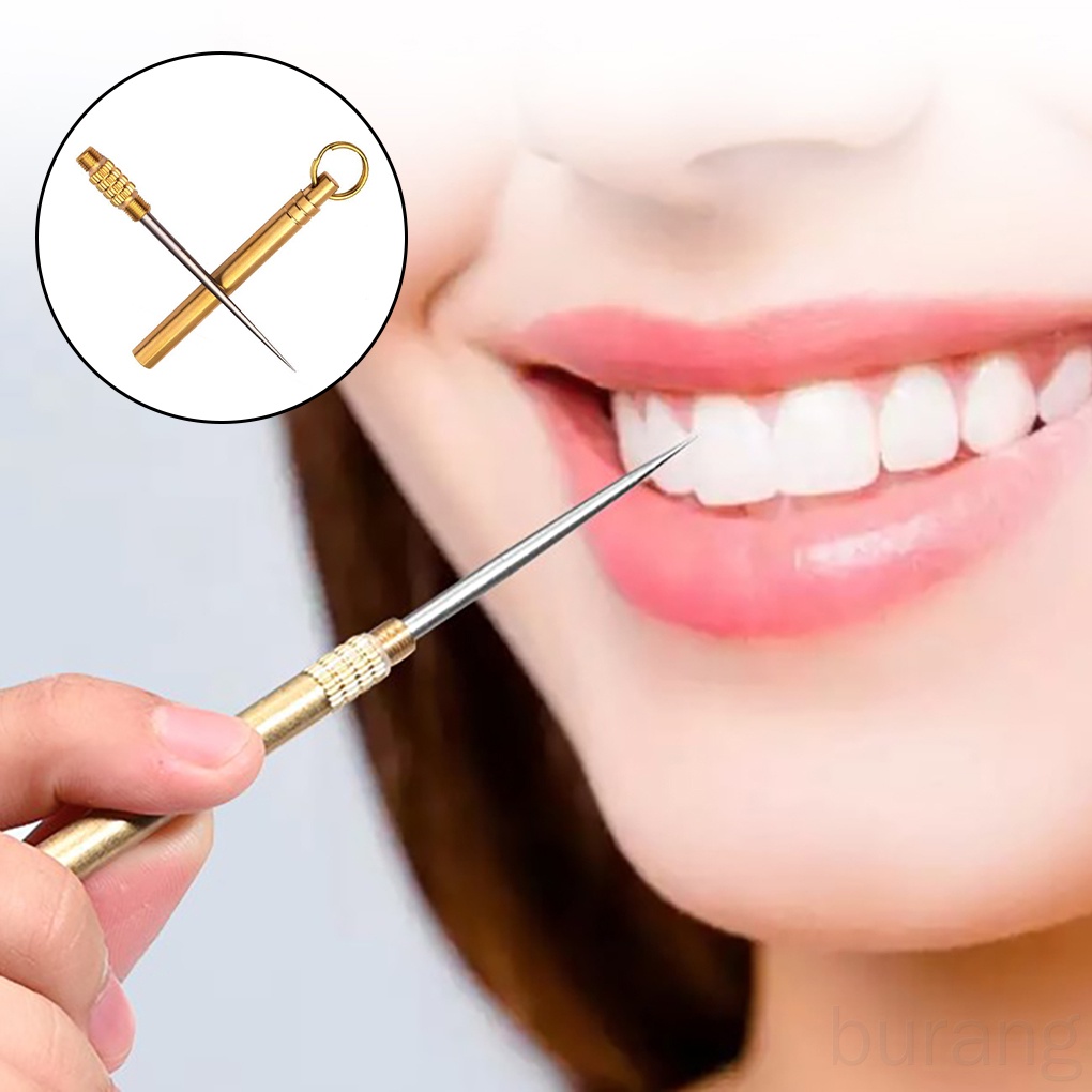 Tăm Xỉa Răng Bằng Kim Loại Kèm Giá Đỡ Tiện Lợi