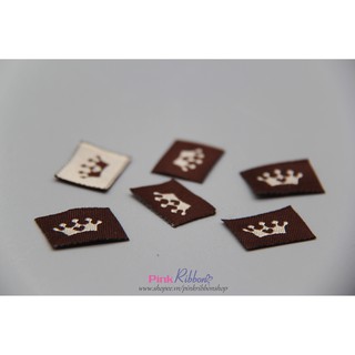 *Mác handmade thêu hình vương miện, nguyên phụ liệu may mặc, làm thủ công, tem mác