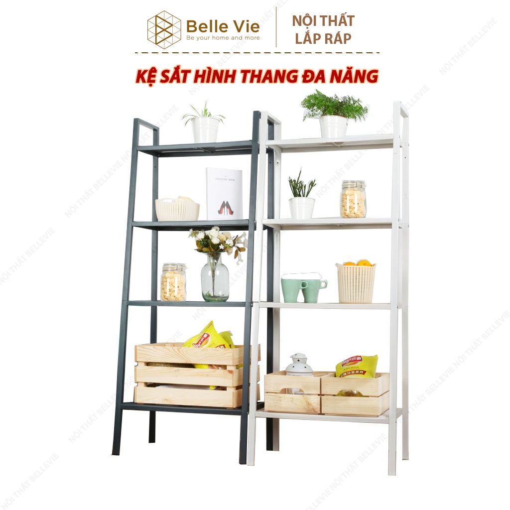 Kệ Sắt Hình Thang 4 Tầng BELLEVIE Kệ Decor Để Đồ Phòng Khách Nhà Bếp Tiện Dụng Phong Cách Hiện Đại