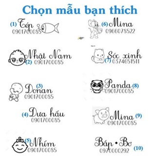 [Tên+SĐT] Con dấu ghi tên bé