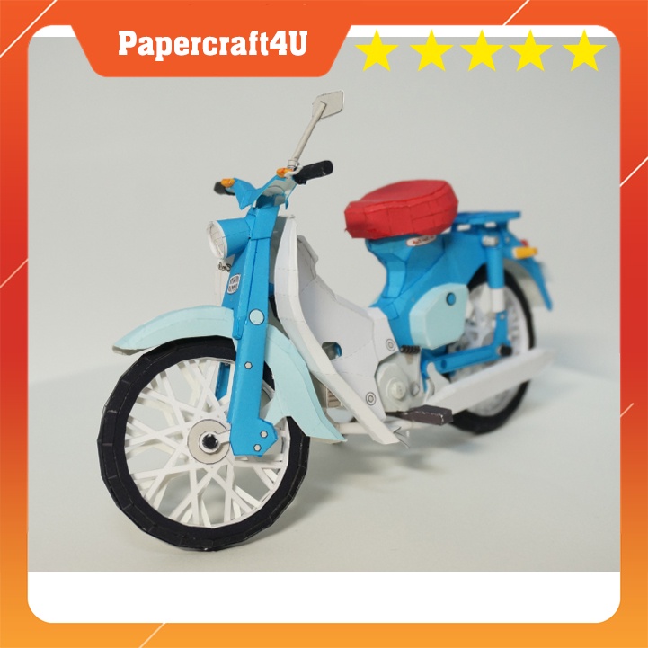 Mô hình giấy xe máy Honda C100 Super Cub cổ điển
