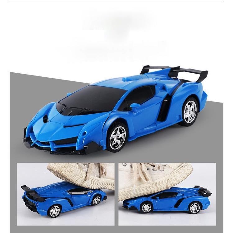 Ô tô điều khiển từ xa Robot biến hình Mykingdom đồ chơi robot xe cảnh sát-có đèn địa hình đồ chơi bé trai ANDATOY AD1005