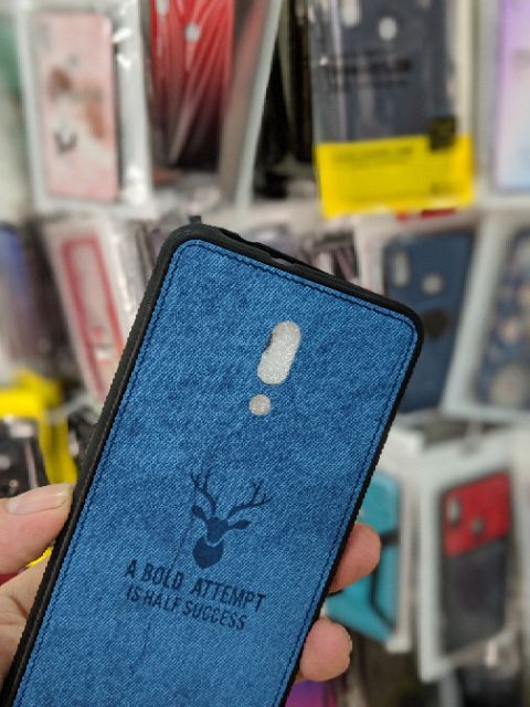 Ốp lưng Oppo Reno chống sốc vải mềm đầu hươu cao cấp