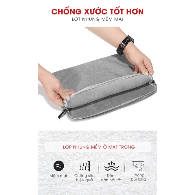 Túi chống sốc laptop lót lông mềm mại GUBAG, chống xước laptop phù hợp size 13 inch, 14 inch, 15,6 inch, vải cao cấp