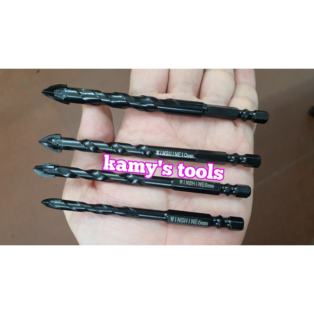 Mũi khoan đa năng (Gạch men, kính, tường, gỗ) đầu 4 cạnh thép cao cấp Winshine (bán lẻ từng cây)