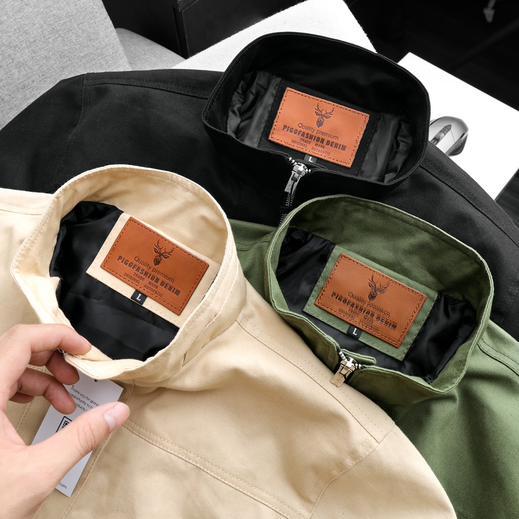 Áo khoác kaki nam basic cổ đứng cao cấp Pigofashion Zakkj02 (3 màu)