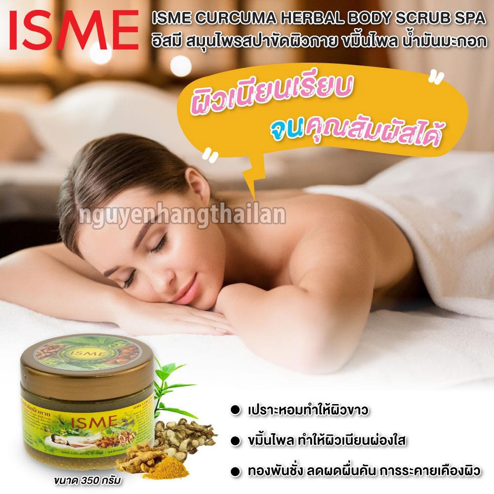 Kem tẩy tế bào chết gừng nghệ ISME Curcuma Herbal Body Scrub Spa 350g