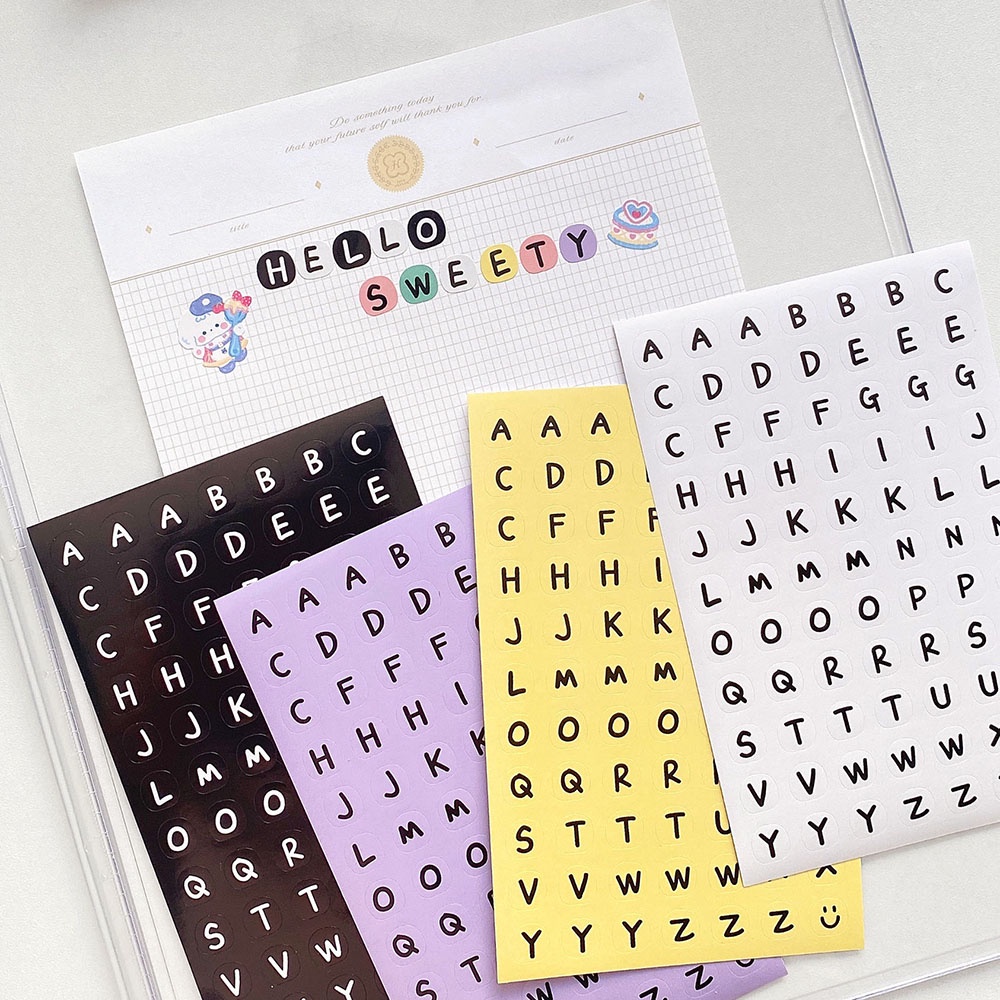 Mua Decor top loader sticker chữ cái tiếng anh Winzige cute sticker ...