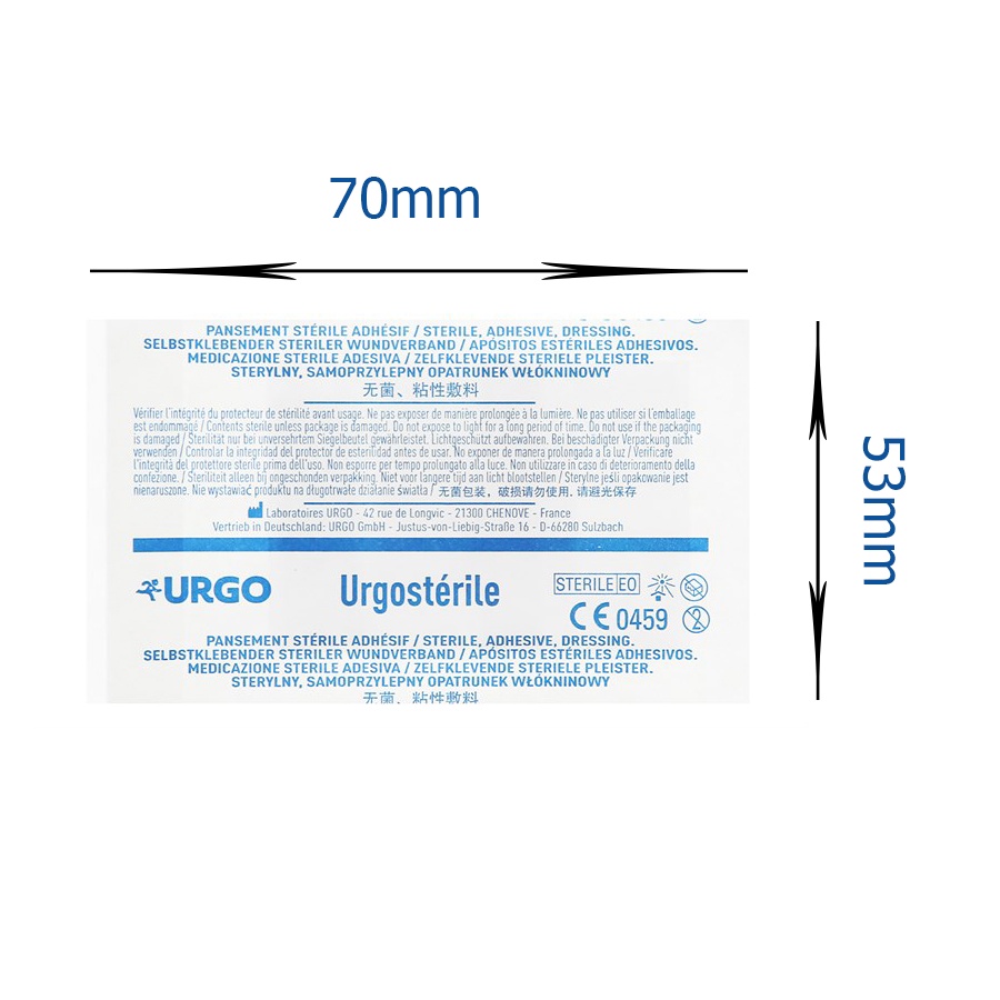 Băng dán / Băng cá nhân / Gạc vô trùng miếng lớn Urgosterile / Urgo Sterile cho vết thương lớn, vết bỏng, phẫu thuật