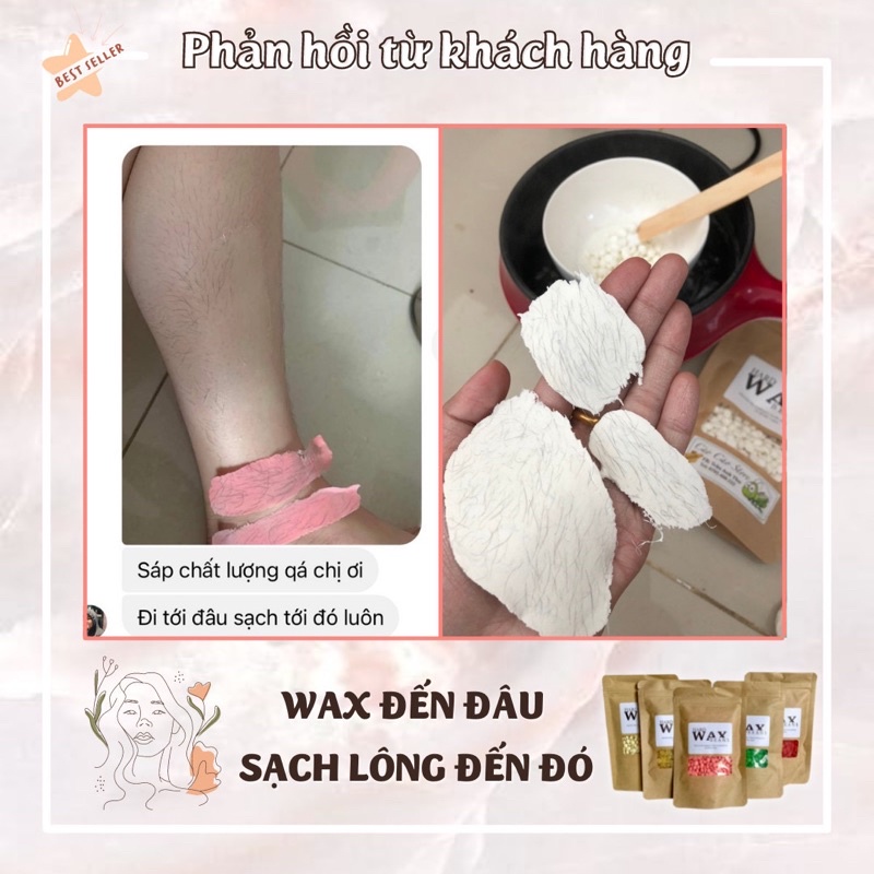 Combo sáp wax lông triệt lông nồi nấu sáp pro tặng kèm mỡ trăn, que quét sáp