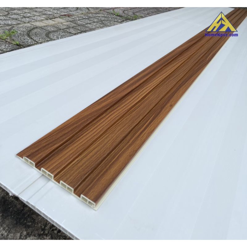 Lam Sóng Nhựa Giả Gỗ Composite Ốp Tường 4 Sóng Thấp