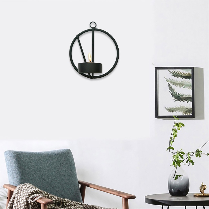 Giá Đỡ Đèn Cầy Gắn Tường Bằng Kim Loại Họa Tiết Hình Học Độc Đáo Trang Trí Nhà Cửa