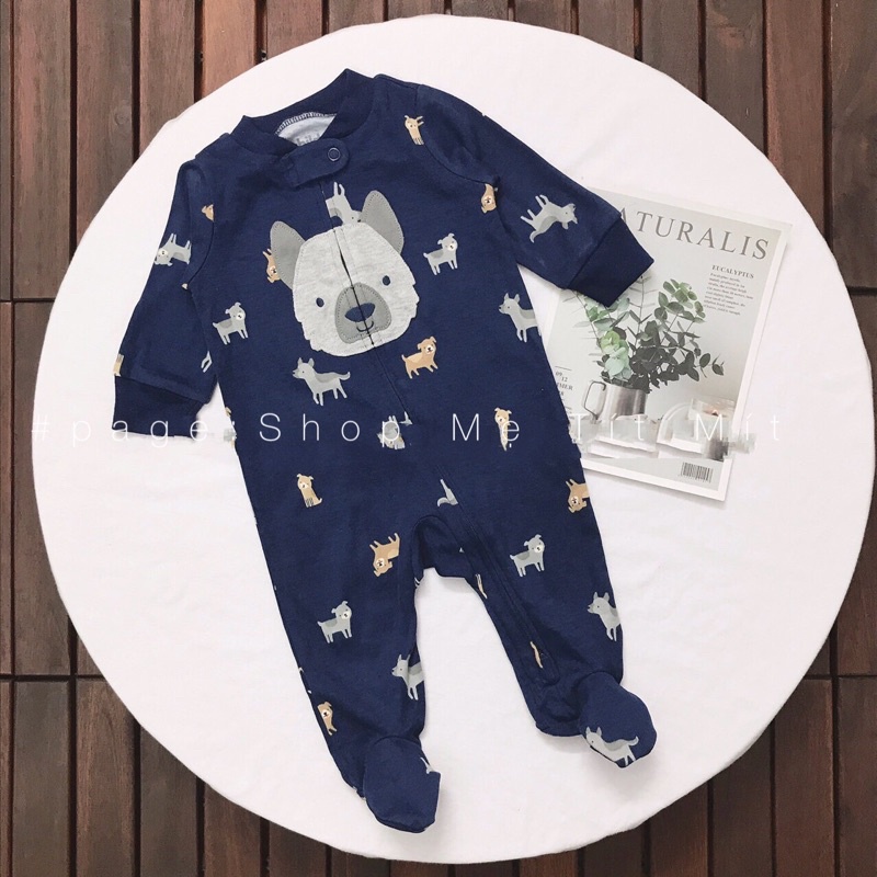 Body liền tất chất cotton-mã 222 size:3m,6m,9m khoá 2 chiều