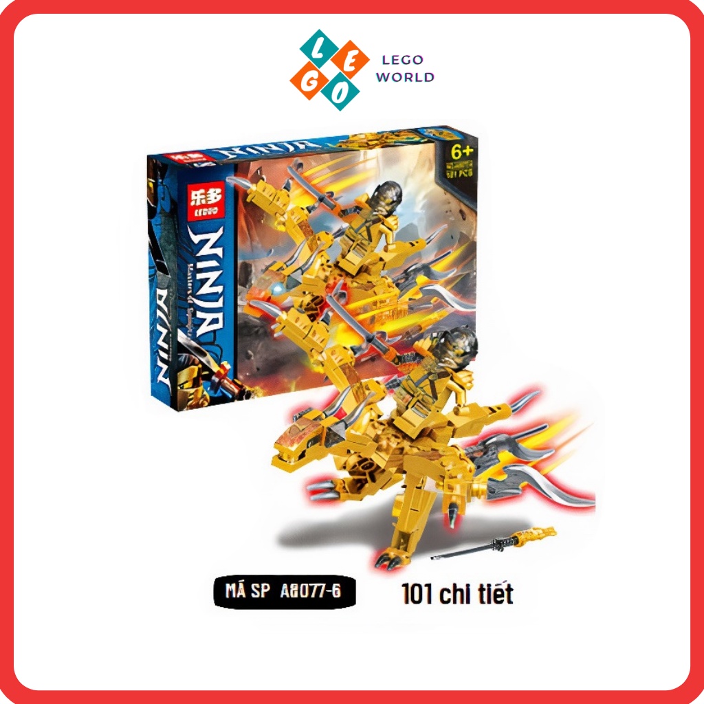 Lego Ninjago mô hình đồ chơi lắp ghép thông minh Ninja Dragon Gold A8077