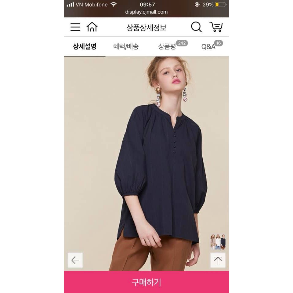 Áo xuất Hàn kem, trắng, navy | BigBuy360 - bigbuy360.vn