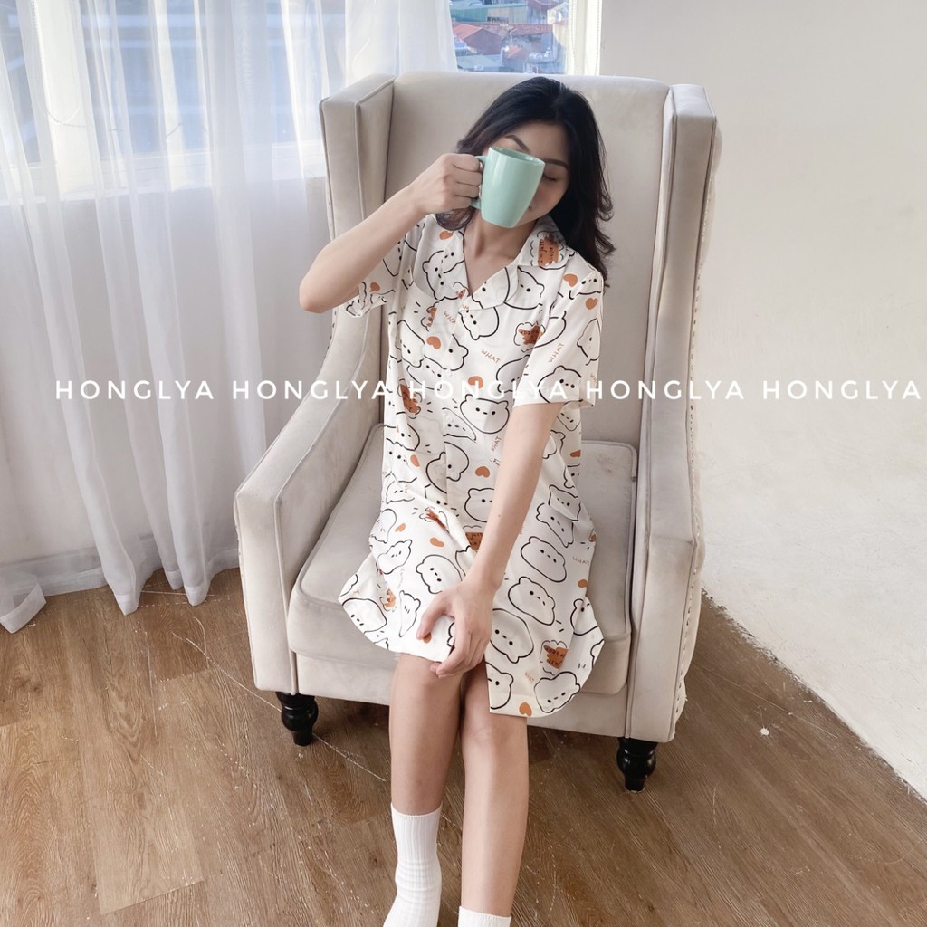 VÁY NGỦ PIJAMA LỤA MANGO cưng xỉu up xỉu down siêu hot hit váy pyjama váy pizama | BigBuy360 - bigbuy360.vn