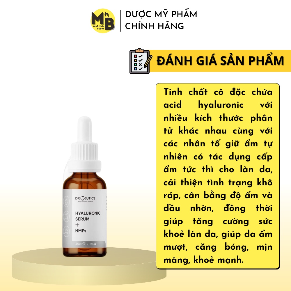 Tinh Chất Drceutics HA Hyaluronic Acid + NMFs Cấp Ẩm Và Căng Bóng Da 30ml 100ml