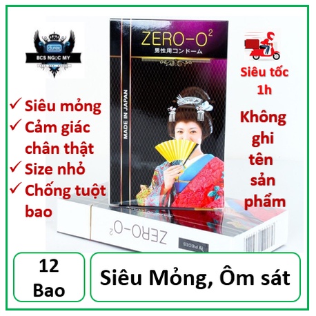 Bao cao su siêu mỏng Zero 02 hộp 12 cái