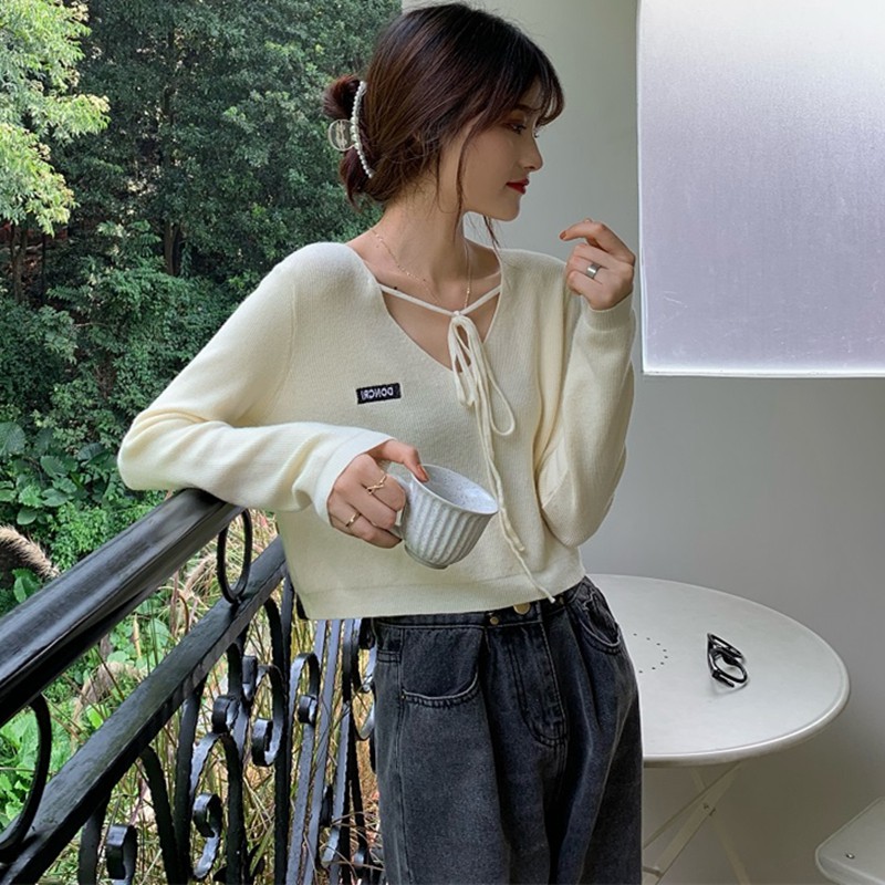Áo Sweater Tay Dài Dáng Rộng Thời Trang Xinh Xắn Cho Nữ