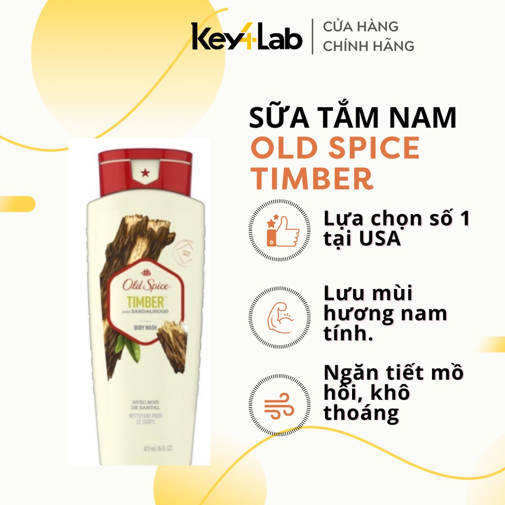 Sữa Tắm Old Spice Timber With Sandalwood 473ml - Chính hãng Mỹ Key4 | BigBuy360 - bigbuy360.vn