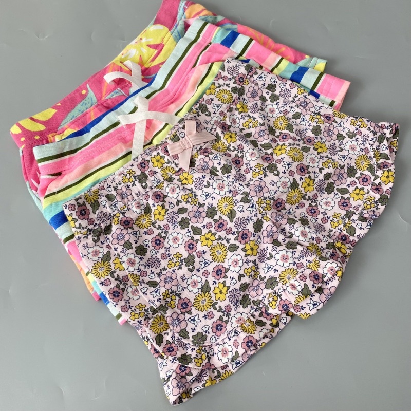Quần đùi bé gái size đại Carter 7T - 8T quần short cotton thun da cá xuất dư in hoa - QGD