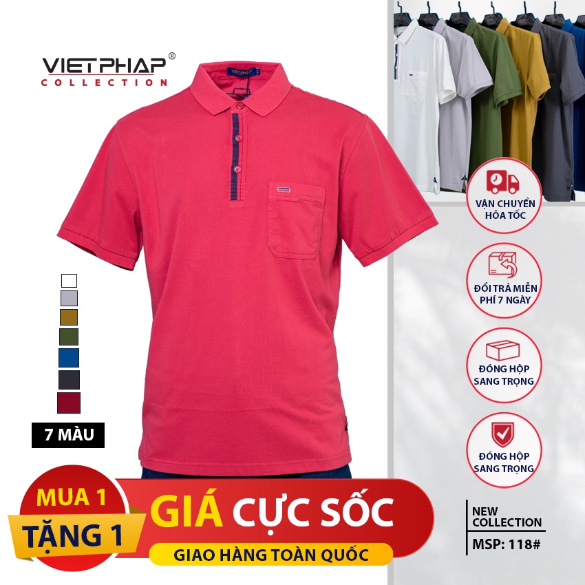 Áo Thun Polo Nam Có Túi Cao Cấp 118- HÀNG CHÍNH HÃNG VIET PHAP