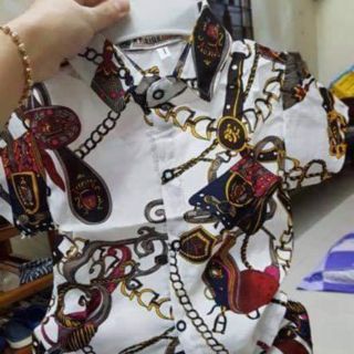 Bộ sơ mi lụa cho bé trai bé gái 8_22kg