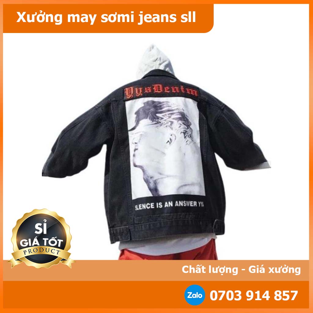 🌟HCM🌟🌺🌺️⚡ Áo Khoác Jean Hàn Quốc Màu Đen Dành Cho Nam AKJNA28