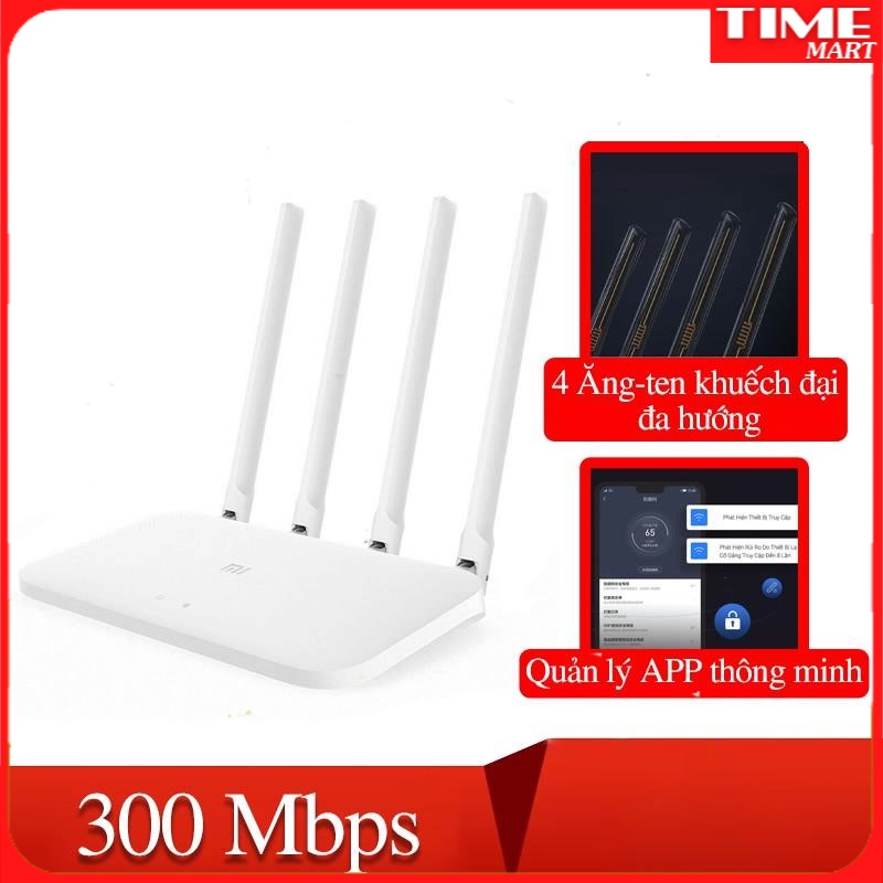 Bộ phát wifi router 4c Xiaomi Modem WiFi Xiaomi 4C 4 Râu Router R4CM [TIME_MART siêu thị tiện ích gia đình]