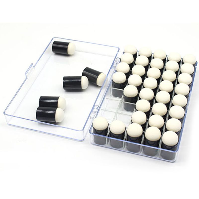 Bộ 40 Miếng Mút Xốp Đeo Ngón Tay Nhiều Màu Sắc Dùng Vẽ Tranh Cho Trẻ Em DIY