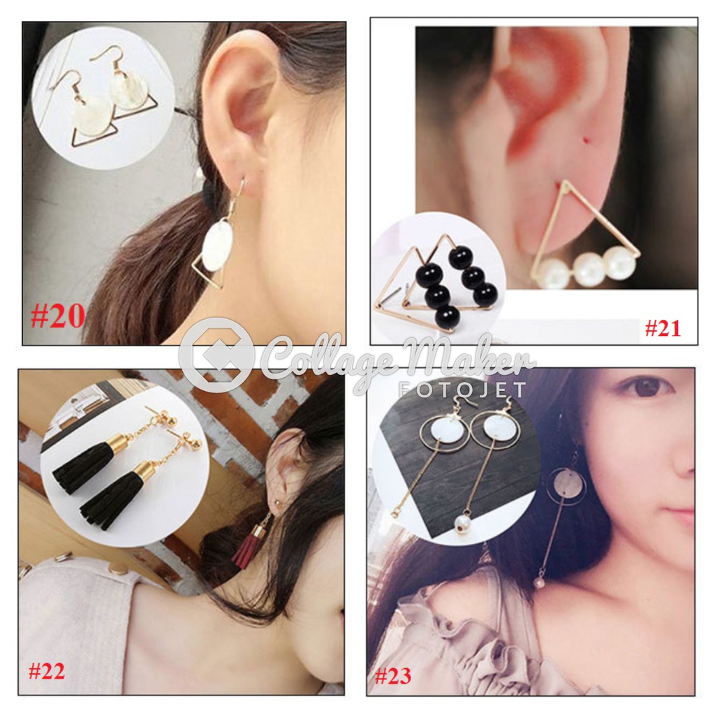 Khuyên tai phong cách Hàn Quốc - Mẫu M hoa tai bông tai siêu HOT
