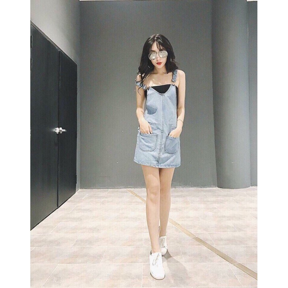 [ Mã WASTRUN4 giảm 10% tối đa 30K đơn 99K] yếm jean nữ NGẮN siêu xinh sắn 14-441 | BigBuy360 - bigbuy360.vn