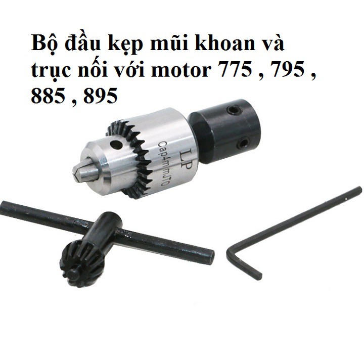 ĐẦU KẸP MŨI KHOAN MINI JTO 4MM - Trục 5mm cho motor 775,895