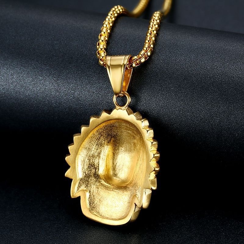 Vòng cổ Mặt Đầu Lâu Bằng Thép Không Gỉ Phong Cách Hip Hop Thời Trang Cho Nam