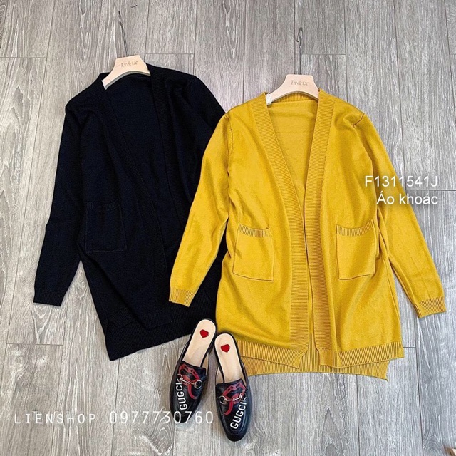 Áo khoác cardigan form dài hai túi hàng nhập!