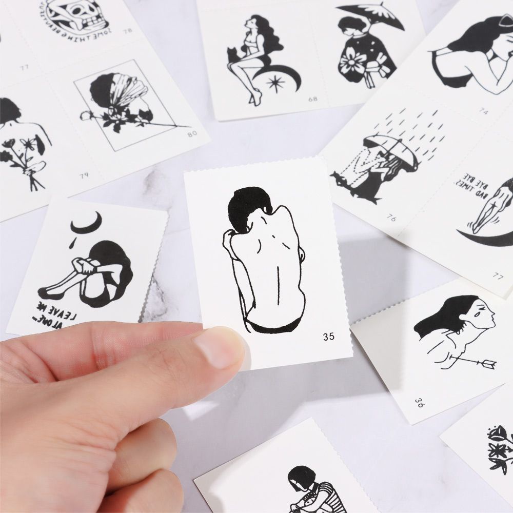 Set 100 hình xăm dán tạm thời chống nước unisex