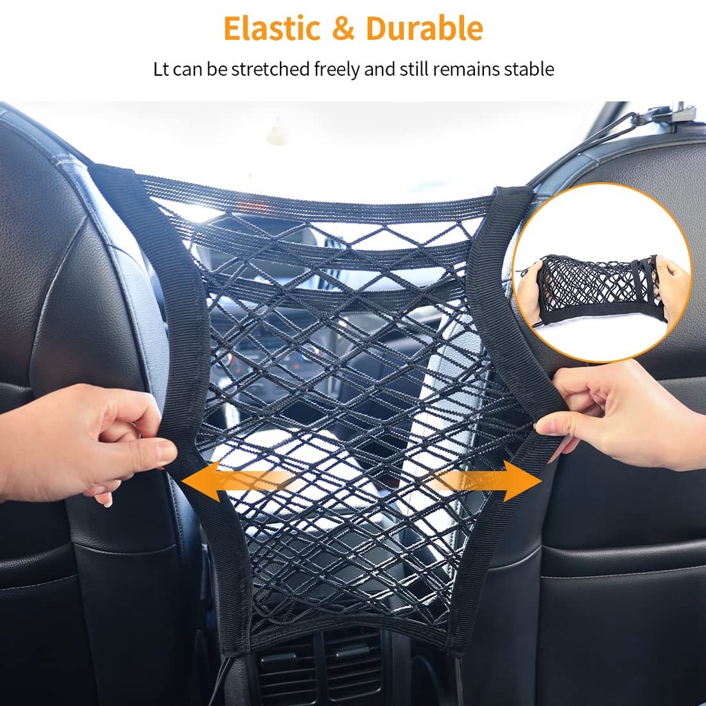Túi Lưới Đựng Vật Dụng 3 Tầng Co Giãn Sắp Xếp Gọn Gàng Cho Xe Hơi