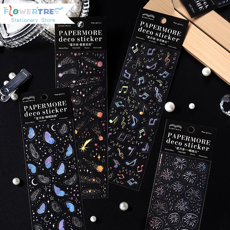 1 Sticker dán trang trí sổ tay hình bầu trời sao