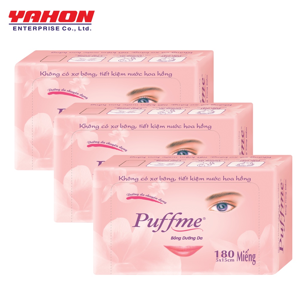 COMBO 3 HỘP BÔNG DƯỠNG DA PUFFME AIRLAID 180 MIẾNG