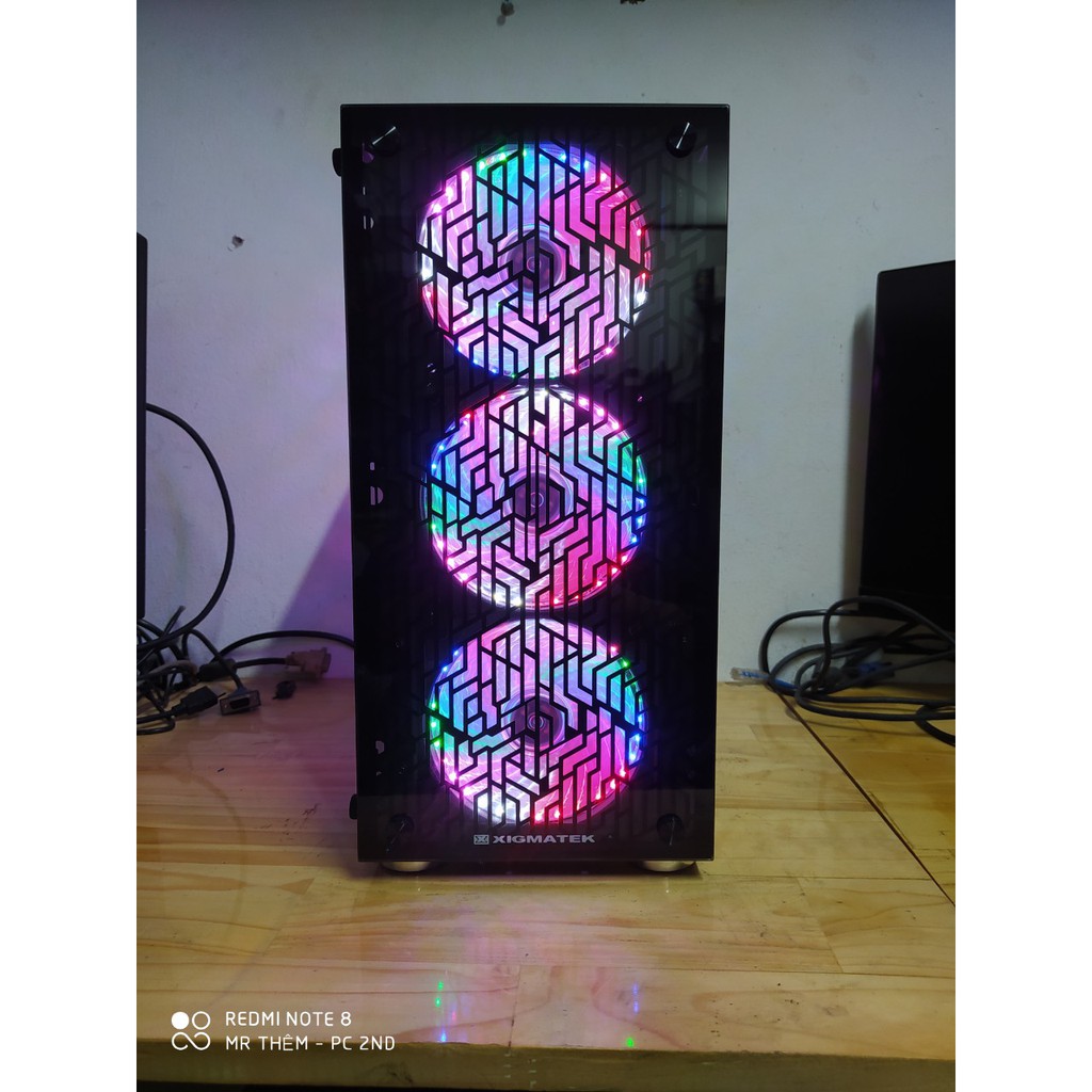 COMBO Vỏ Case Xigmatek NYX + 4 Fan LED 5 Màu có Ảnh Thật