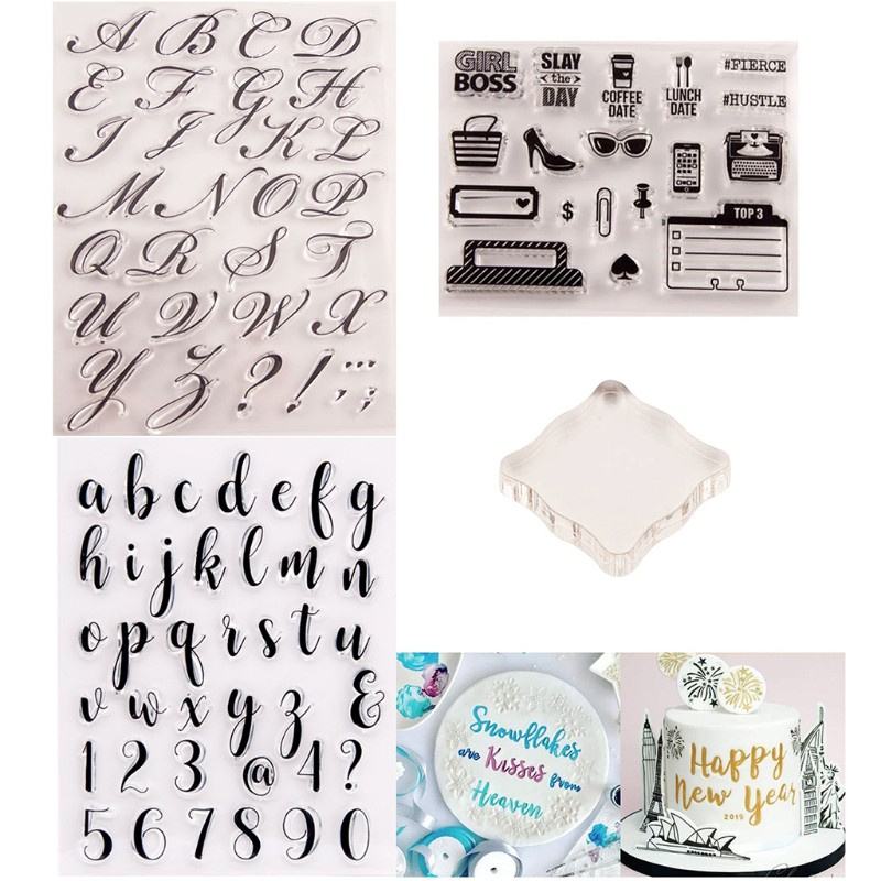 HO Alphabet Fondant Cake Stamp with Back Plate for Cookies Biscuit Decorating Tool Card Making DIY Scrapbooking