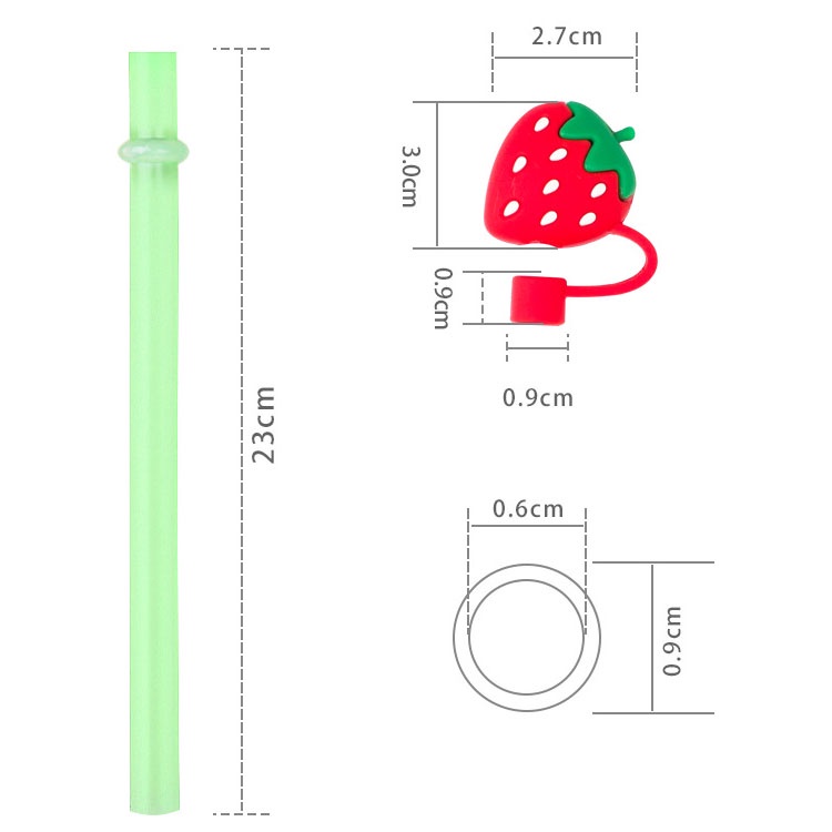 Mũ Rơm PVC Mềm Đính Keo Ba Chiều Chống Bụi In Hình Trái Cây Động Vật Hoạt Hình Thông Dụng