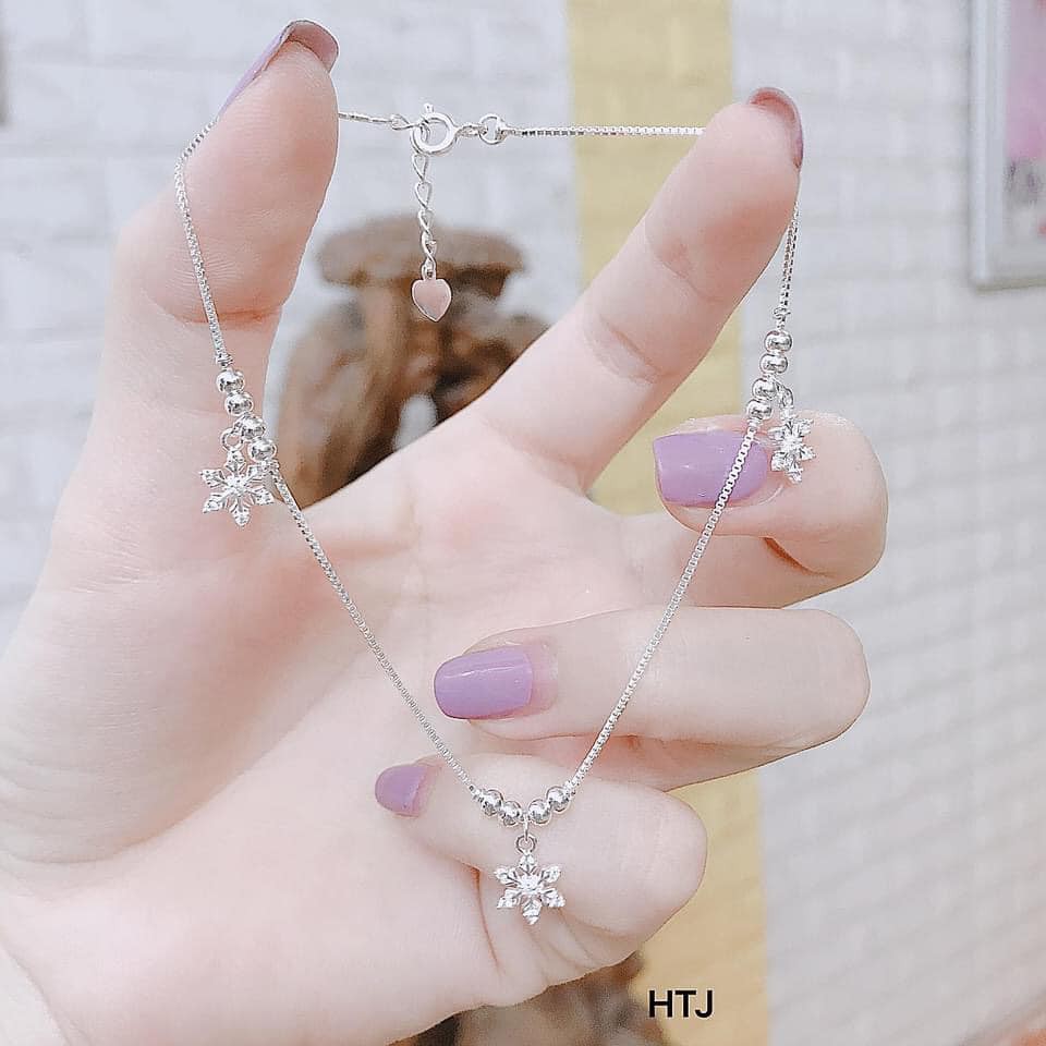 [Ảnh Thật] Lắc chân bạc cho nữ bông tuyết nhỏ LC12