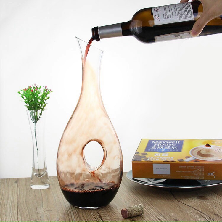 [Giá xưởng] Bình thở rượu rót chiết rượu vang thủy tinh pha lê Decanter dáng ốc sên thổi thủ công dày dặn 1500ml Loại 1