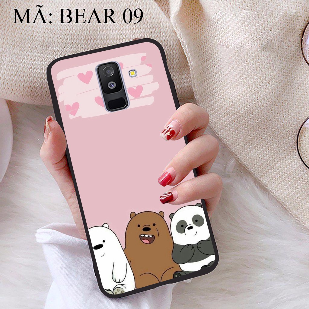 Ốp lưng Samsung A6 Plus 2018 viền dẻo TPU BST Gia Đình Nhà Gấu